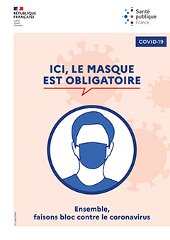 Affiche rentrée 2020 - Ici le masque est obligatoire