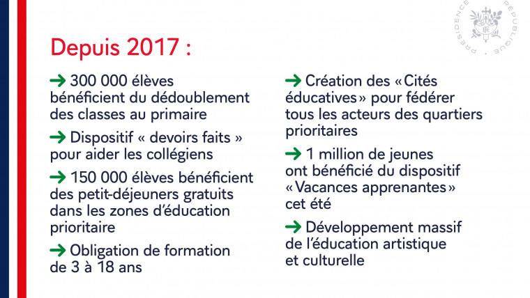 Infographie - les mesures-clés depuis 2017