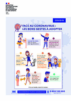Affiche rentrée 2020 - Face au coronavirus : les bons gestes à adopter - primaire