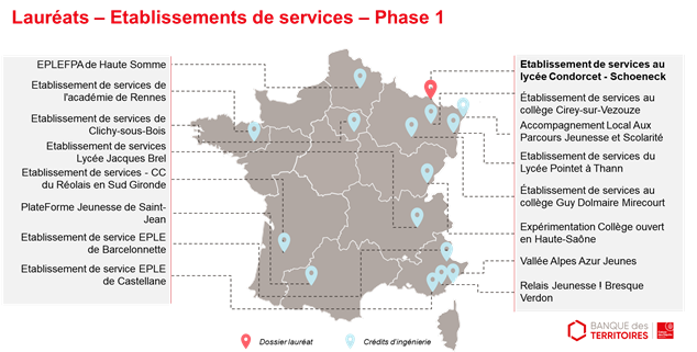 Lauréats - établissements de services - Phase 1