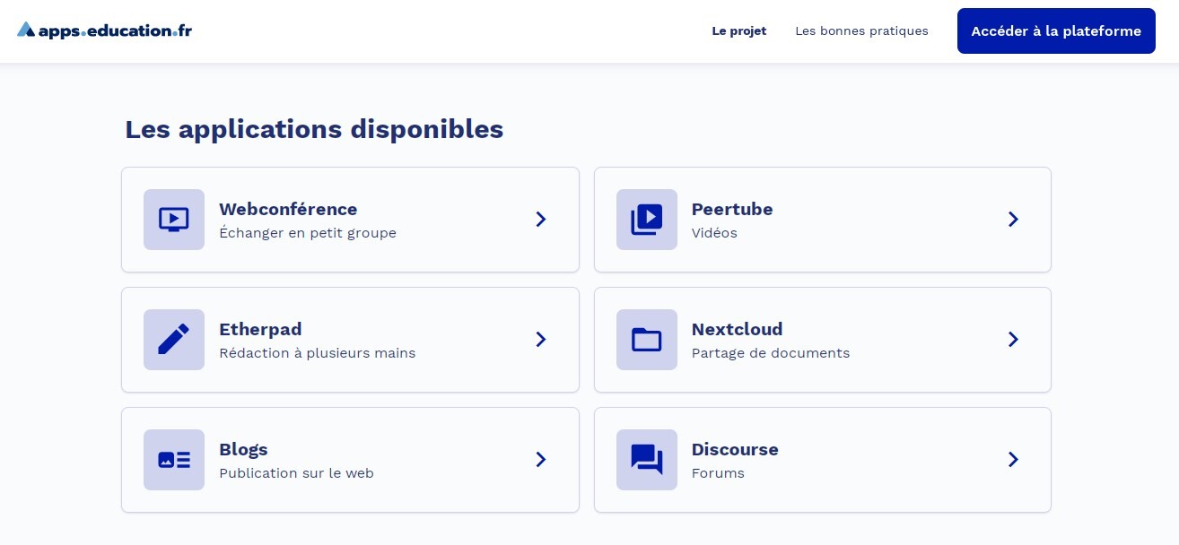 Capture d'écran du site apps.education.fr