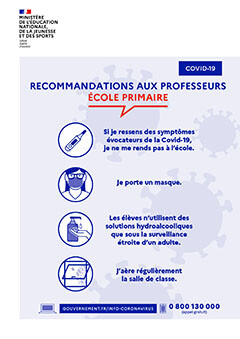 Affiche rentrée 2020 - Recommandations aux professeurs école primaire