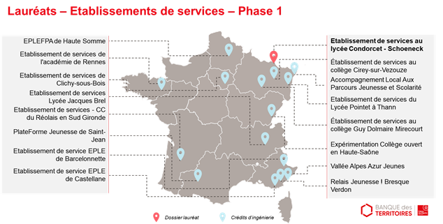 Lauréats - établissements de services  - Phase 1