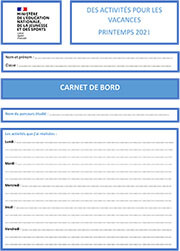 Carnet de bord vacances 2021