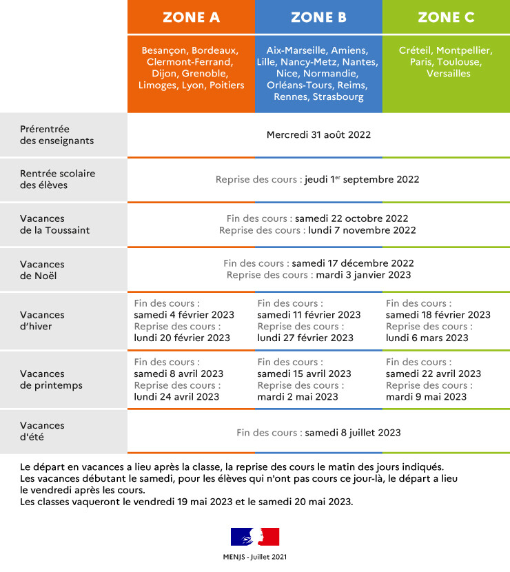 Dates des vacances scolaires : le calendrier 2023-2024 à télécharger - Le  Parisien