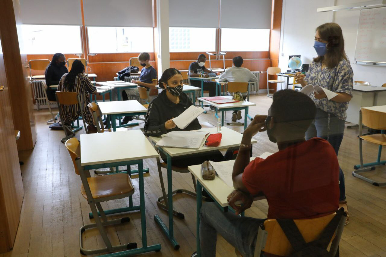 Visite de Jean-Michel Blanquer au lycée Paul Poiret, 10 juillet 2020