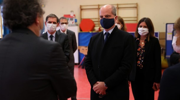 Déplacement de Jean-Michel Blanquer à l'école Blanche, Paris, 11 mai 2020