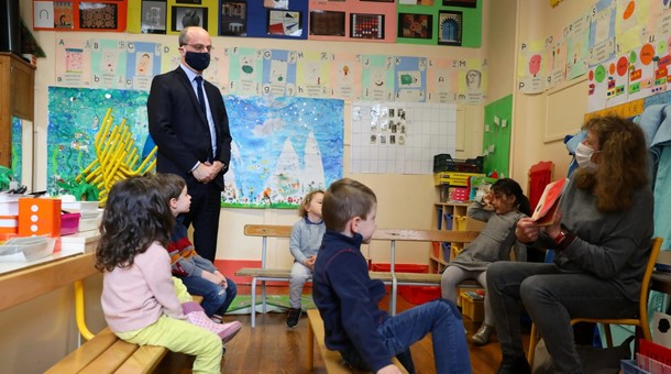 Déplacement de Jean-Michel Blanquer à l'école Blanche, Paris, 11 mai 2020