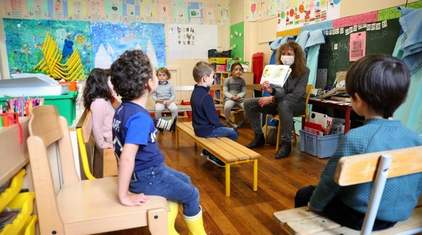 Déplacement de Jean-Michel Blanquer à l'école Blanche, Paris, 11 mai 2020