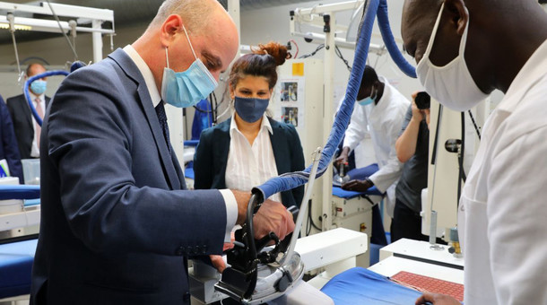 Visite de Jean-Michel Blanquer au lycée Paul Poiret, 10 juillet 2020