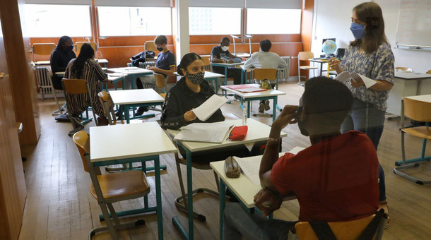 Visite de Jean-Michel Blanquer au lycée Paul Poiret, 10 juillet 2020