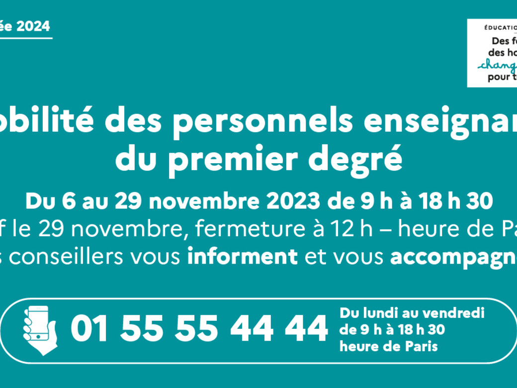 Du 6 au 29 novembre 2023 de 9h30 à 18h30 (sauf le 29 novembre, fermeture à 12h heure de Paris), des conseillers vous informent et vous accompagnent au 01 55 55 44 44 du lundi au vendredi