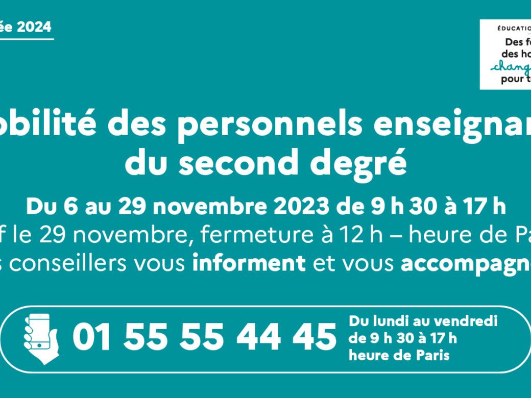 Du 6 au 29 novembre 2023 de 9h30 à 17h (sauf le 29 novembre, fermeture à 12h heure de Paris), des conseillers vous informent et vous accompagnent au 01 55 55 44 45 du lundi au vendredi