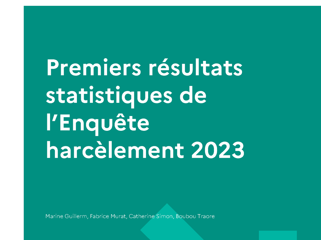 Couverture premier résultats enquête harcèlement 2023