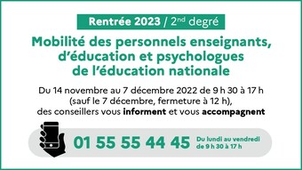 Du 14 novembre au 7 décembre 2022 de 9h30 à 17h (sauf le 7 décembre, fermeture à 12h), des conseillers vous informent et vous accompagnent au 0155554445