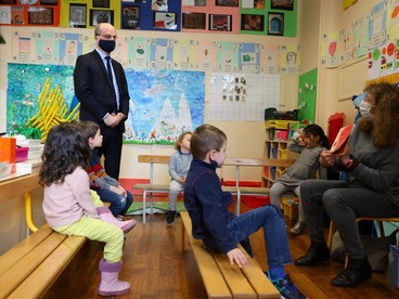 Déplacement de Jean-Michel Blanquer à l'école Blanche, Paris, 11 mai 2020