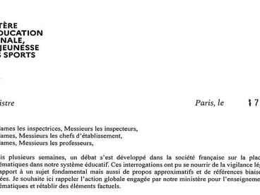 Image remontée lettre Jean-Michel Blanquer 17 février 2022