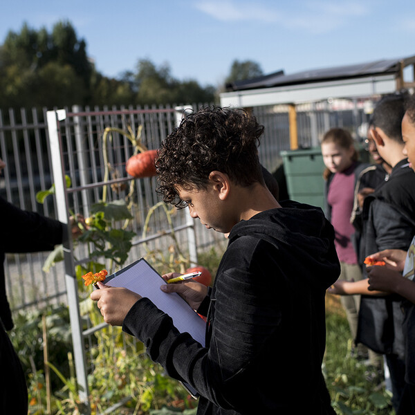 Developpement durable : groupe élève en extérieur